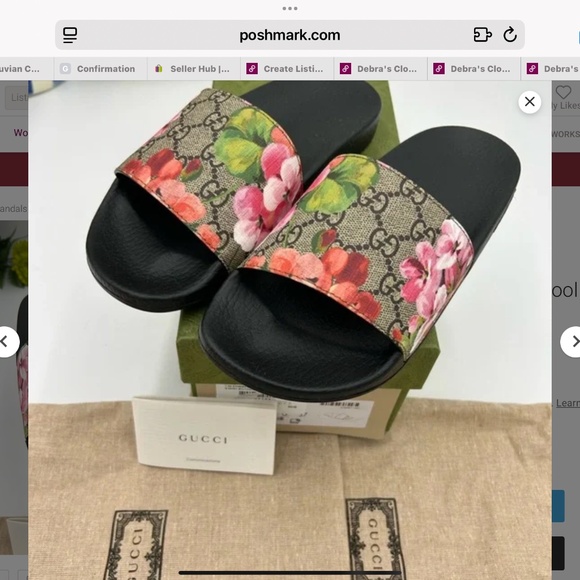 Women’s Gucci Gigi bloom pool slides, size 36 in Italy Made in Italy - Picture 8 of 9